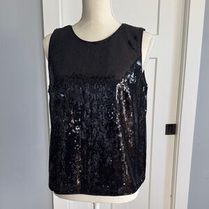 J. Crew Black Sequin Sleeveless Blouse